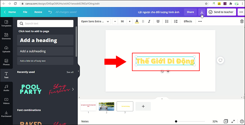Đưa đối tượng v&agrave;o slide mới